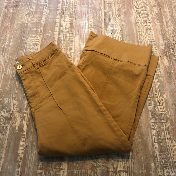 NWOT Anthropologie Wide Leg Pleated Cropped Pants - Picture 2 of 8